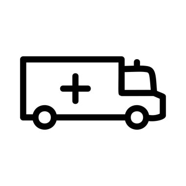 Ambulans araba düz kutsal kişilerin resmi, vektör, illüstrasyon