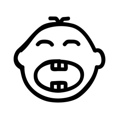 çığlık bebek düz simgesi, vektör, illüstrasyon