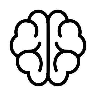 insan beyni düz simgesi, vektör, illüstrasyon