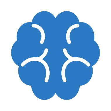 insan beyni düz simgesi, vektör, illüstrasyon