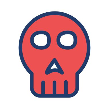 kafatası düz simgesi, vektör, illüstrasyon