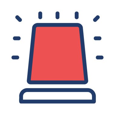 Ambulans flasher siren düz kutsal kişilerin resmi, vektör, illüstrasyon