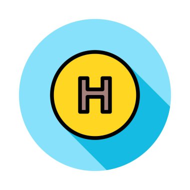 Hastane iç daire düz simgesi, vektör, illüstrasyon