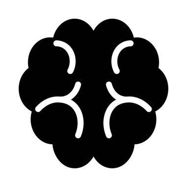 insan beyni düz simgesi, vektör, illüstrasyon