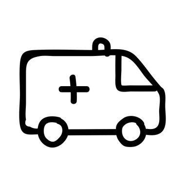 Ambulans araba düz kutsal kişilerin resmi, vektör, illüstrasyon