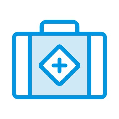 Ecza, ilk yardım seti düz simgesi beyaz arka plan, vektör, illüstrasyon izole