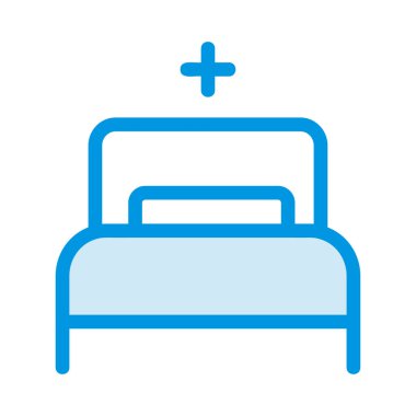 hastane yatak düz simgesi, vektör, illüstrasyon