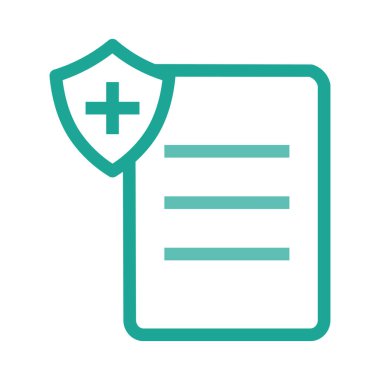 Tıbbi dosya düz simgesi beyaz arka plan, vektör, illüstrasyon izole