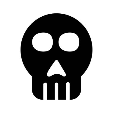 kafatası düz simgesi, vektör, illüstrasyon