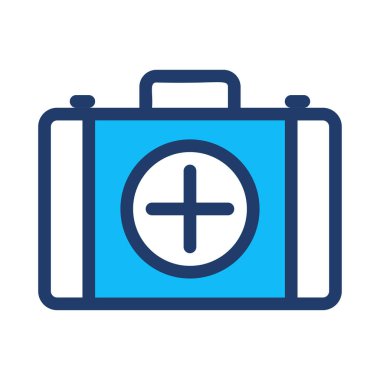 ilk yardım çantasında düz simgesi, vektör, illüstrasyon