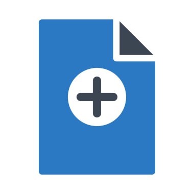 Tıbbi dosya düz simgesi beyaz arka plan, vektör, illüstrasyon izole