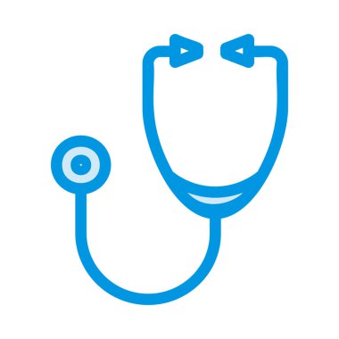 Beyaz arka plan, vektör, illüstrasyon izole stetoskop düz simgesi