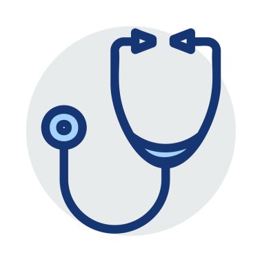 Beyaz arka plan, vektör, illüstrasyon izole stetoskop düz simgesi