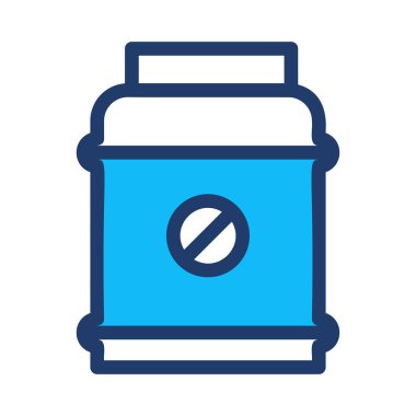 Tıbbi alet düz simgesi beyaz arka plan, vektör, illüstrasyon izole