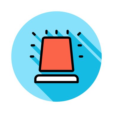 Ambulans flasher siren düz kutsal kişilerin resmi, vektör, illüstrasyon