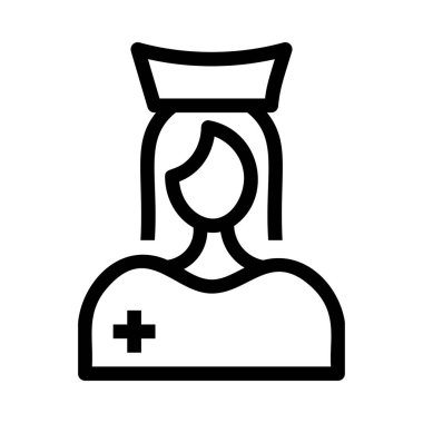 Hemşire düz simgesi, vektör, illüstrasyon