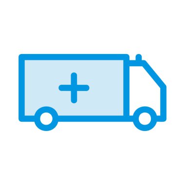 Ambulans araba düz kutsal kişilerin resmi, vektör, illüstrasyon