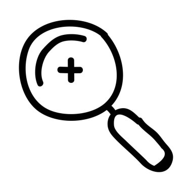  Büyüteç'i artı işareti düz simgesi, vektör çizim ile  