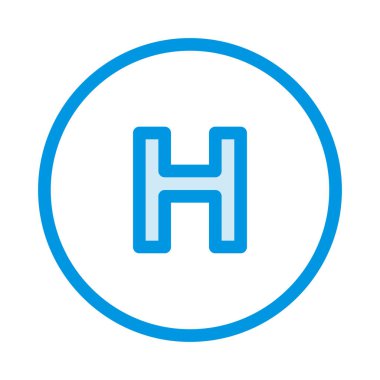 Hastane iç daire düz simgesi, vektör, illüstrasyon