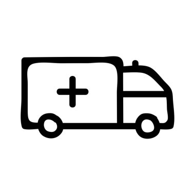 Ambulans araba düz kutsal kişilerin resmi, vektör, illüstrasyon