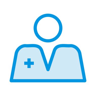 Doktor avatar düz simgesi, vektör, illüstrasyon