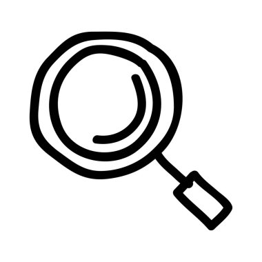 Büyüteç camı düz simgesi beyaz arka plan, vektör, illüstrasyon izole