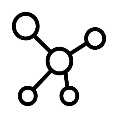 molekül düz simgesi, vektör, illüstrasyon