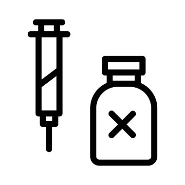Tıbbi alet düz simgesi beyaz arka plan, vektör, illüstrasyon izole