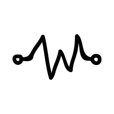 kardiyogram düz simgesi, vektör, illüstrasyon