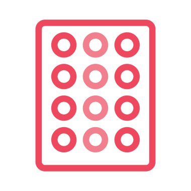 Ambalaj düz simgesi, vektör, illüstrasyon hap