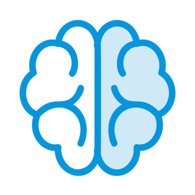 insan beyni düz simgesi, vektör, illüstrasyon