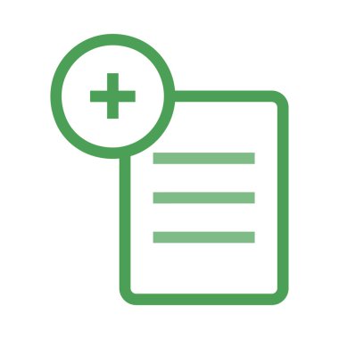 Tıbbi dosya düz simgesi beyaz arka plan, vektör, illüstrasyon izole