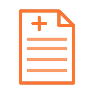 Tıbbi dosya düz simgesi beyaz arka plan, vektör, illüstrasyon izole