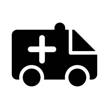 Ambulans araba düz kutsal kişilerin resmi, vektör, illüstrasyon