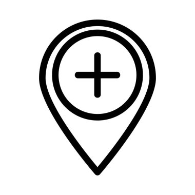 Hastane düz simgesi, vektör, illüstrasyon