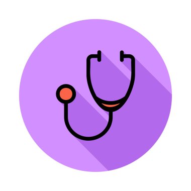 Tıbbi alet düz simgesi beyaz arka plan, vektör, illüstrasyon izole