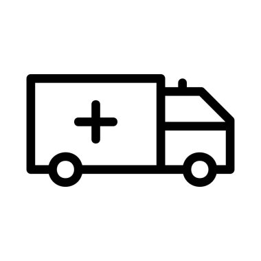 Ambulans araba düz kutsal kişilerin resmi, vektör, illüstrasyon