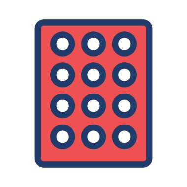 Ambalaj düz simgesi, vektör, illüstrasyon hap