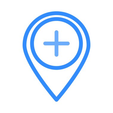 Hastane düz simgesi, vektör, illüstrasyon