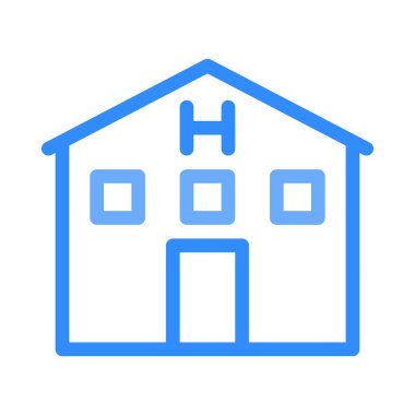 Hastane düz simgesi beyaz arka plan, vektör, illüstrasyon izole 