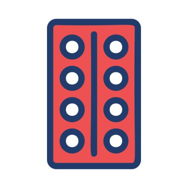 Ambalaj düz simgesi, vektör, illüstrasyon hap