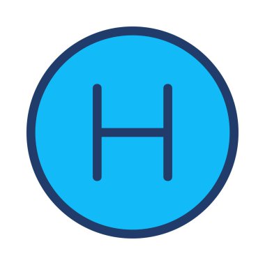 Hastane düz simgesi, vektör, illüstrasyon