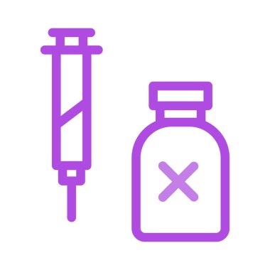 Tıbbi alet düz simgesi beyaz arka plan, vektör, illüstrasyon izole