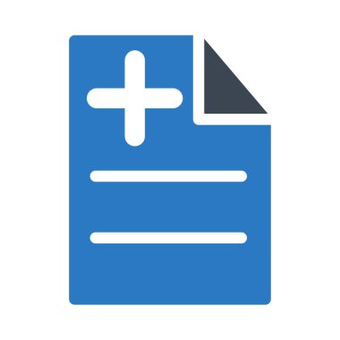 Tıbbi dosya düz simgesi beyaz arka plan, vektör, illüstrasyon izole