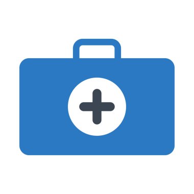 ilk yardım çantasında düz simgesi, vektör, illüstrasyon