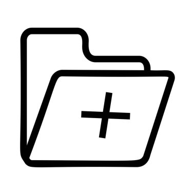 Tıbbi dosya düz simgesi beyaz arka plan, vektör, illüstrasyon izole