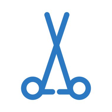 Tıbbi alet düz simgesi beyaz arka plan, vektör, illüstrasyon izole