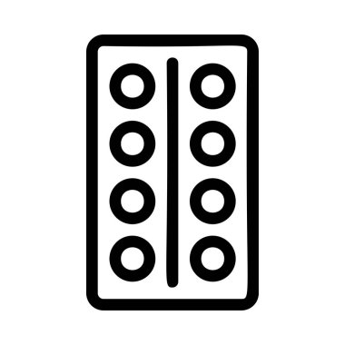 Ambalaj düz simgesi, vektör, illüstrasyon hap