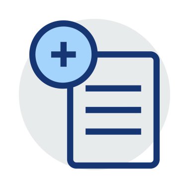 Tıbbi dosya düz simgesi beyaz arka plan, vektör, illüstrasyon izole