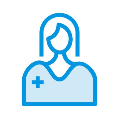 Hemşire düz simgesi, vektör, illüstrasyon